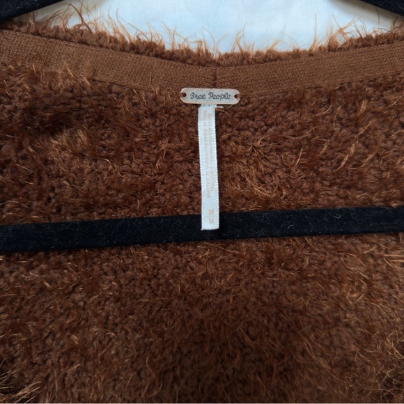 Free People Icing V-Neck Sweater in Brown Mocha-Java - Size Medium - Picture 8 of 12